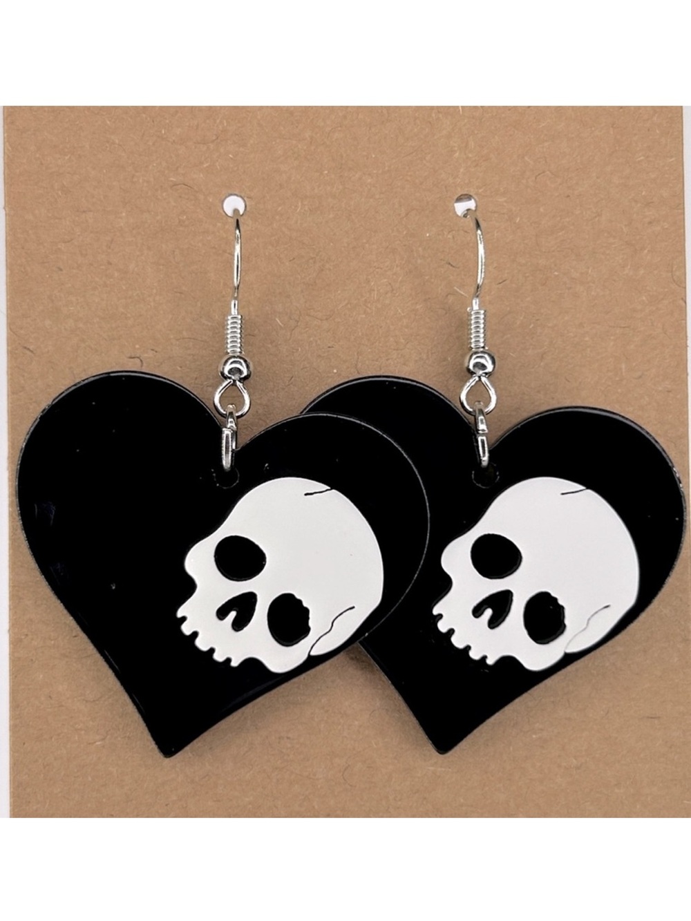 Acrylic Skull Heart Dangle Earrings Fashion Jewelry